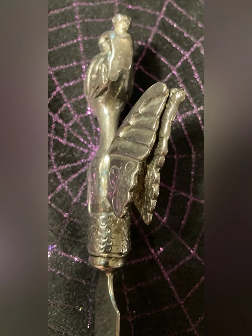 Silver Tone Fairy-Handle Cheese Knife